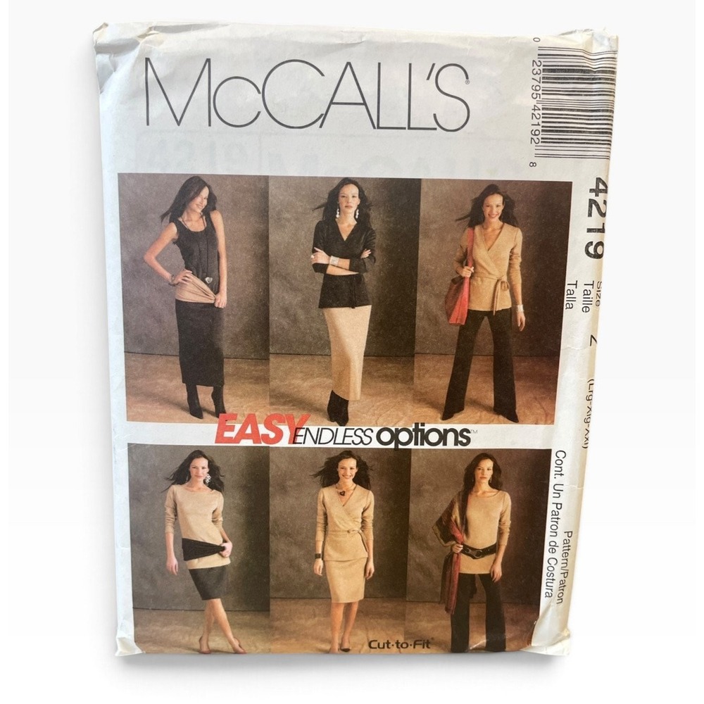 McCall's 4219 Tunic Top Dress Skirt Pants Wardrobe LG-XXL Uncut FF